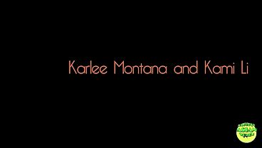 Passionate lesbian sex session with Karlee Montana and Kami Lee turns into hot lesbian threesome